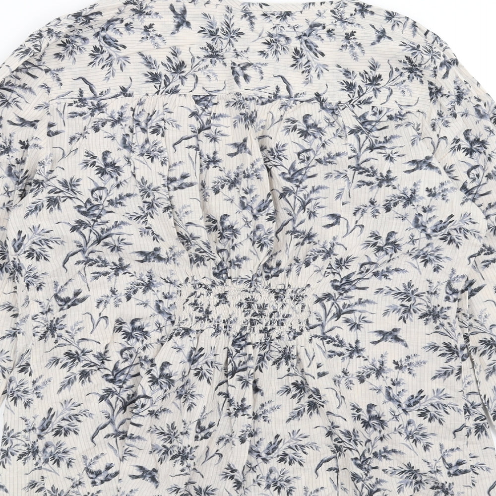 Monsoon Womens Grey Floral  Basic Blouse Size 14