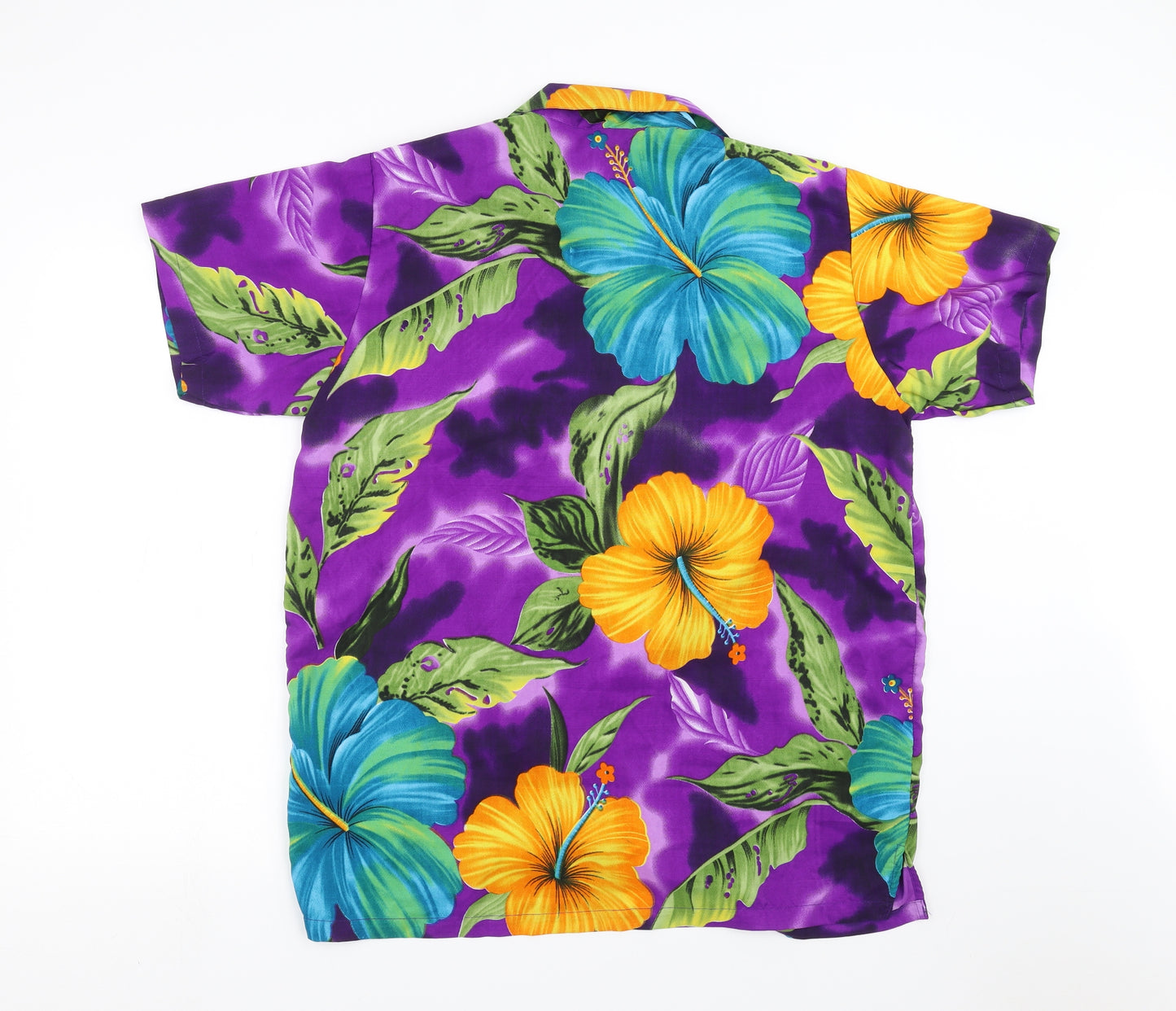 V.H.O Mens Purple Floral   Button-Up Size L