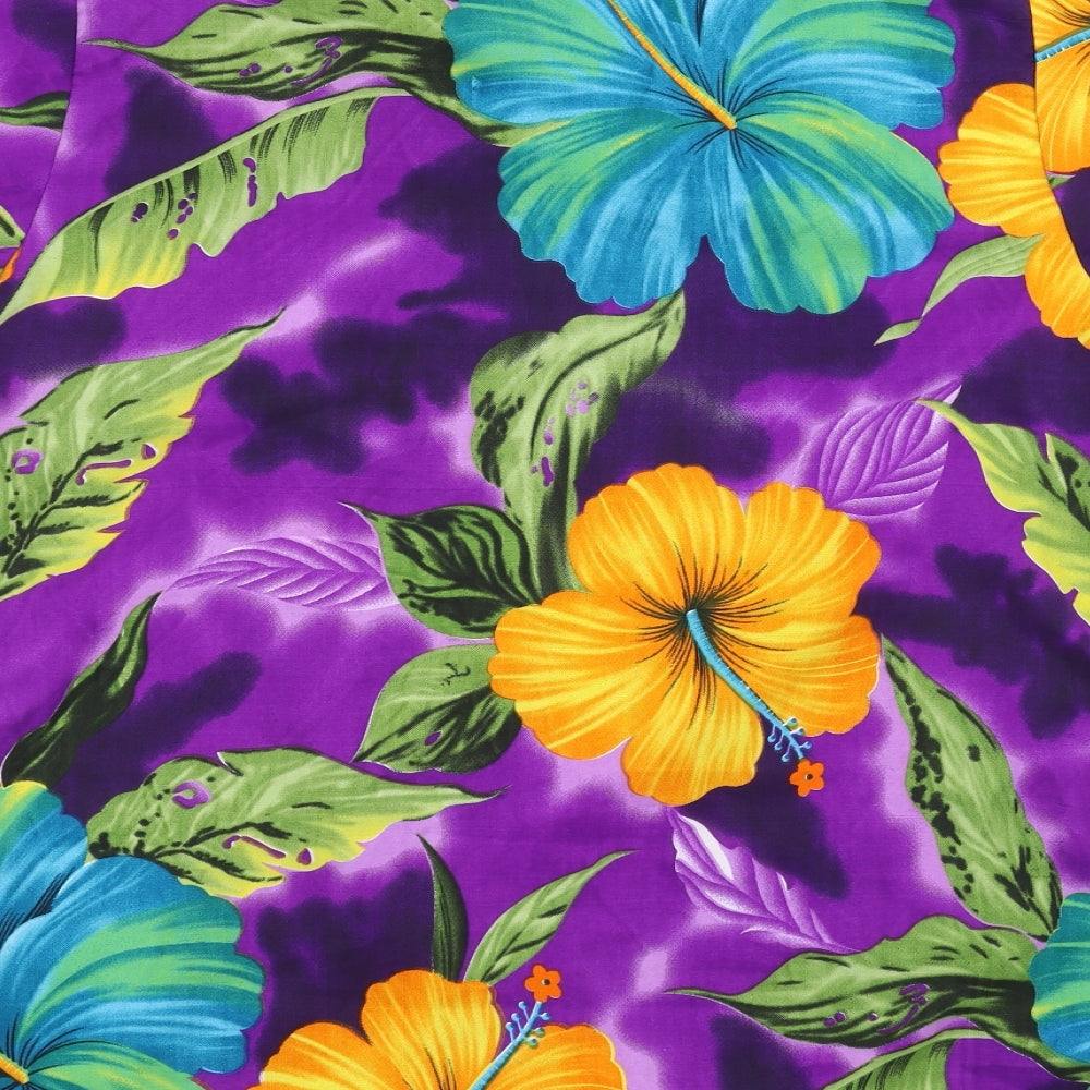 V.H.O Mens Purple Floral   Button-Up Size L