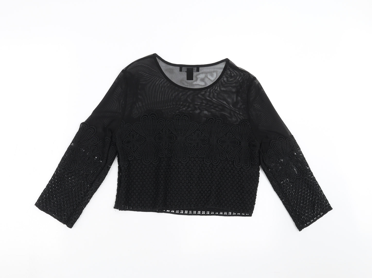 New Look Womens Black Floral  Basic Blouse Size 10