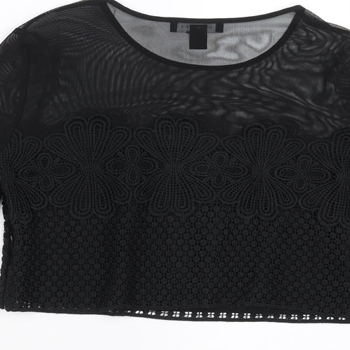 New Look Womens Black Floral  Basic Blouse Size 10