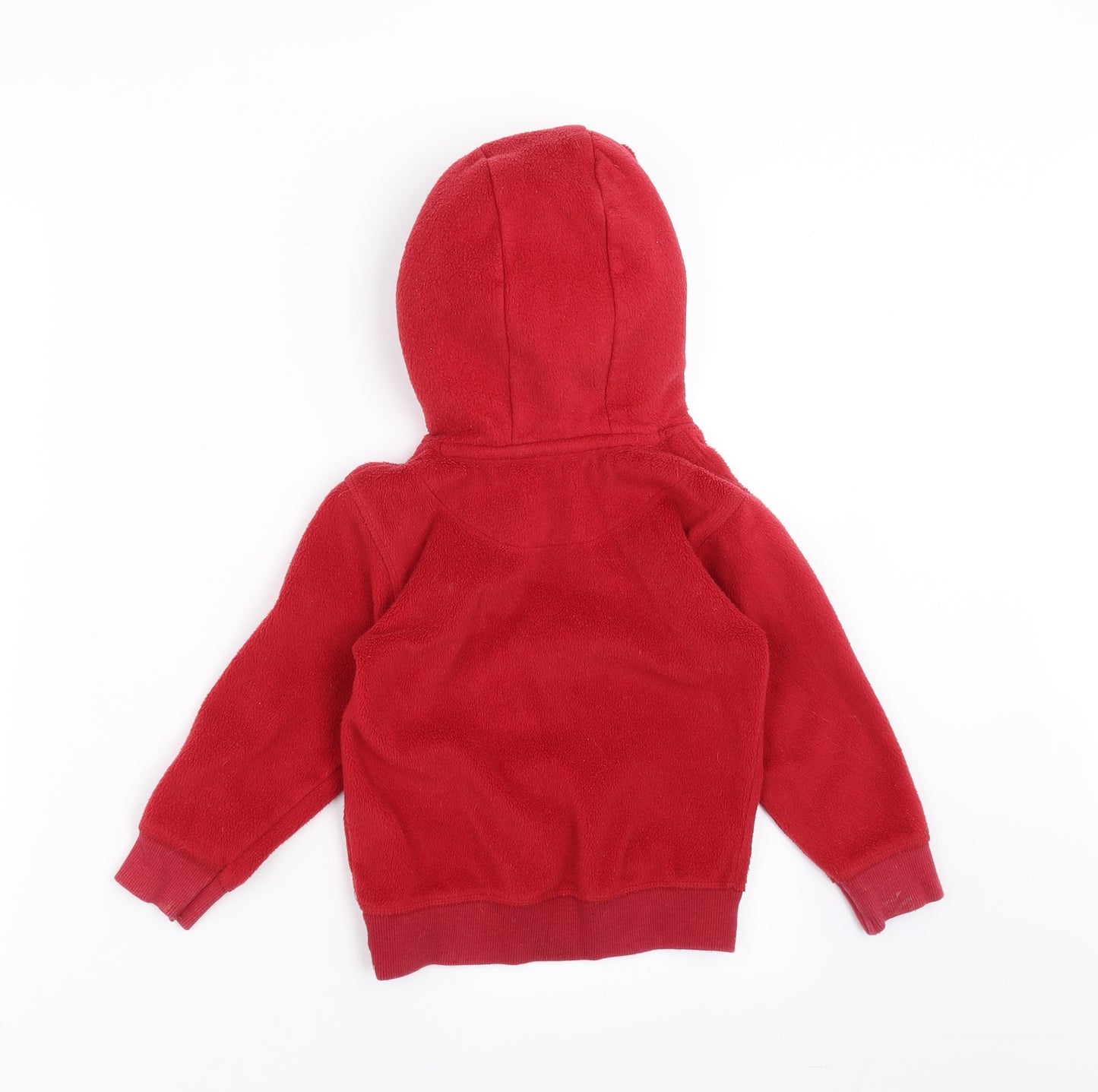 George Boys Red  Fleece Pullover Hoodie Size 4-5 Years  - Christmas jumper