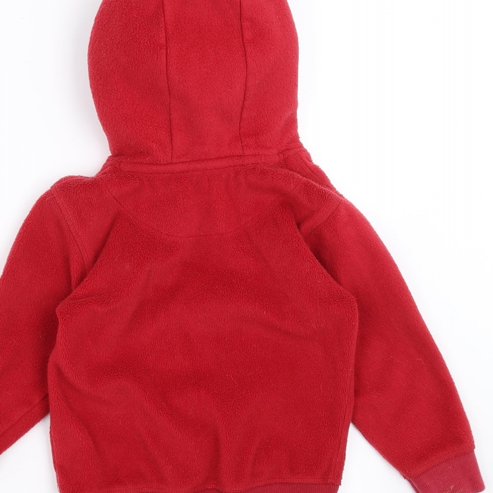 George Boys Red  Fleece Pullover Hoodie Size 4-5 Years  - Christmas jumper
