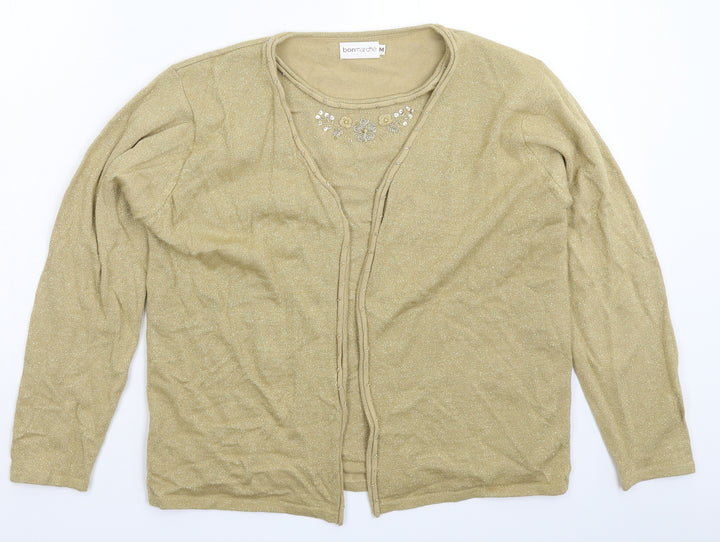 Bonmarché Womens Gold  Knit Pullover Jumper Size M