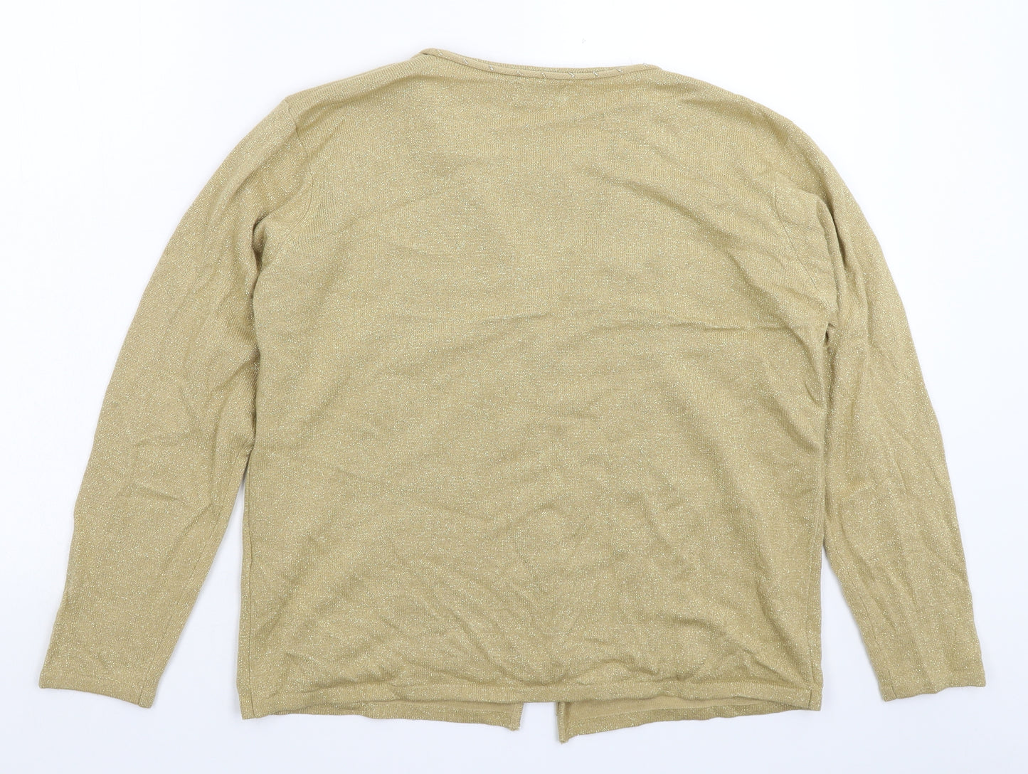 Bonmarché Womens Gold  Knit Pullover Jumper Size M