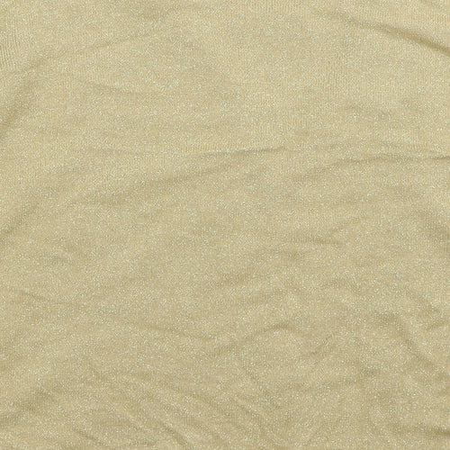 Bonmarché Womens Gold  Knit Pullover Jumper Size M