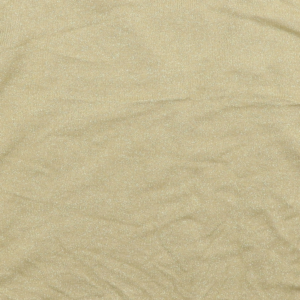 Bonmarché Womens Gold  Knit Pullover Jumper Size M
