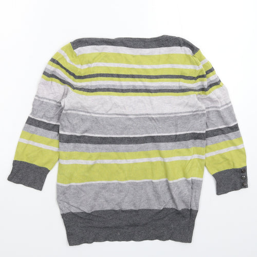 TU Womens Multicoloured Striped Knit Pullover Jumper Size 12