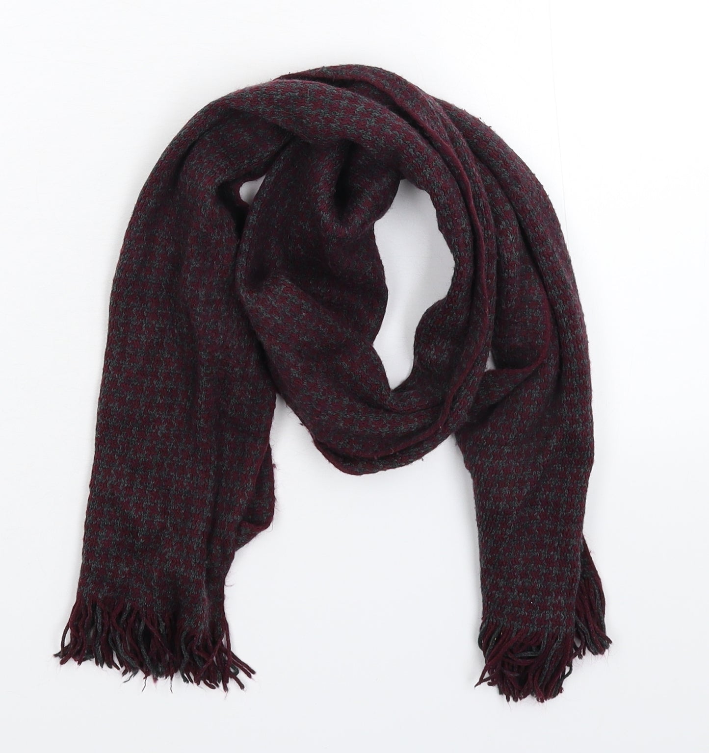 Preworn Mens Bronze Geometric Knit Scarf  One Size