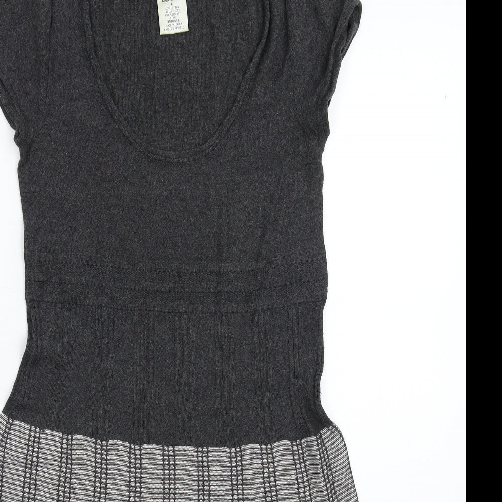 Max Studio Womens Grey  Knit Jumper Dress  Size L