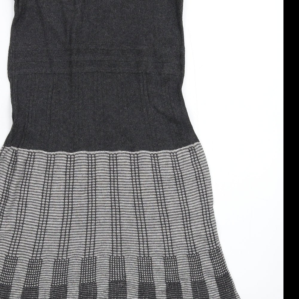 Max Studio Womens Grey  Knit Jumper Dress  Size L