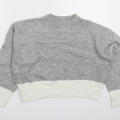 H&M Womens Grey  Knit Pullover Jumper Size XS