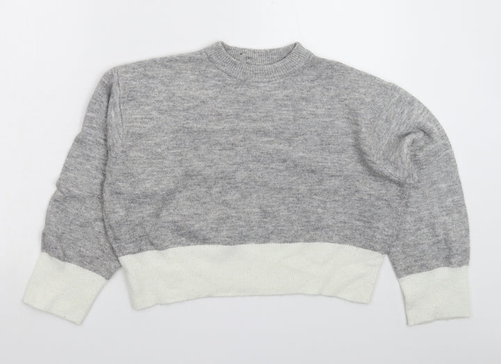 H&M Womens Grey  Knit Pullover Jumper Size XS