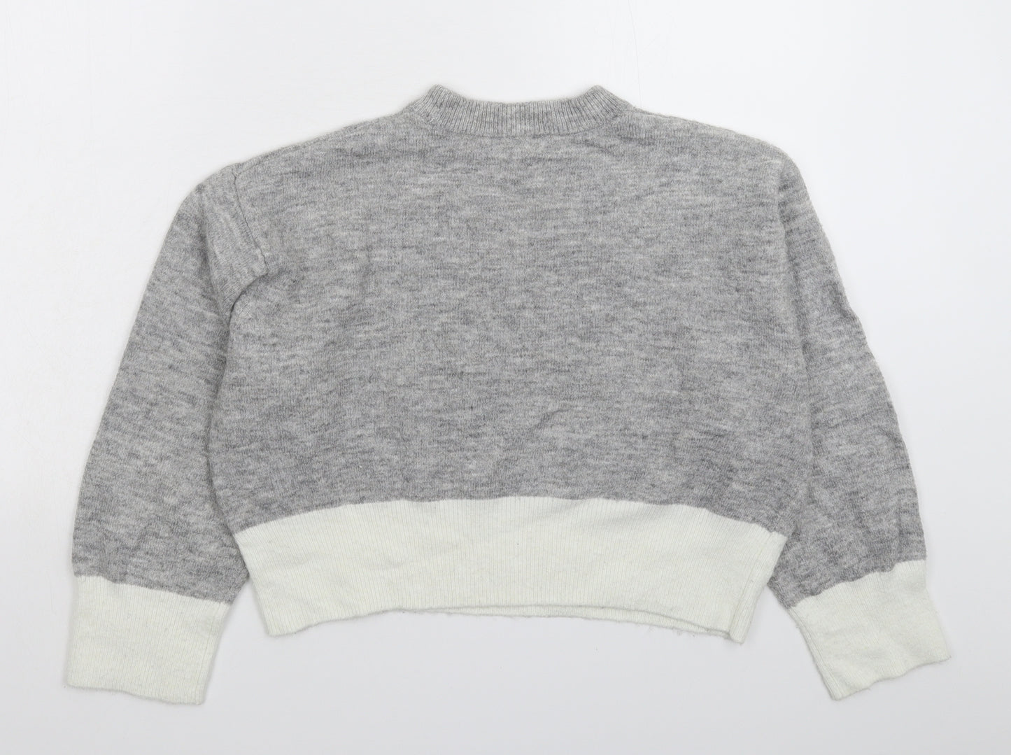 H&M Womens Grey  Knit Pullover Jumper Size XS