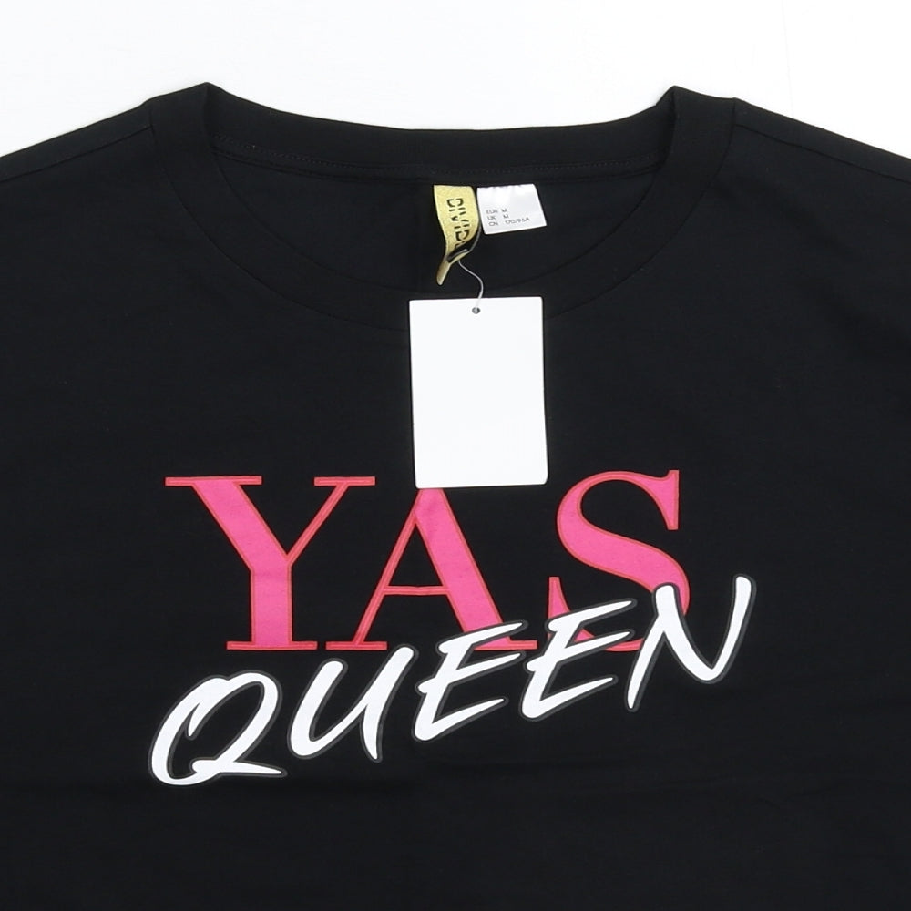 Divided Womens Black   Cropped T-Shirt Size M