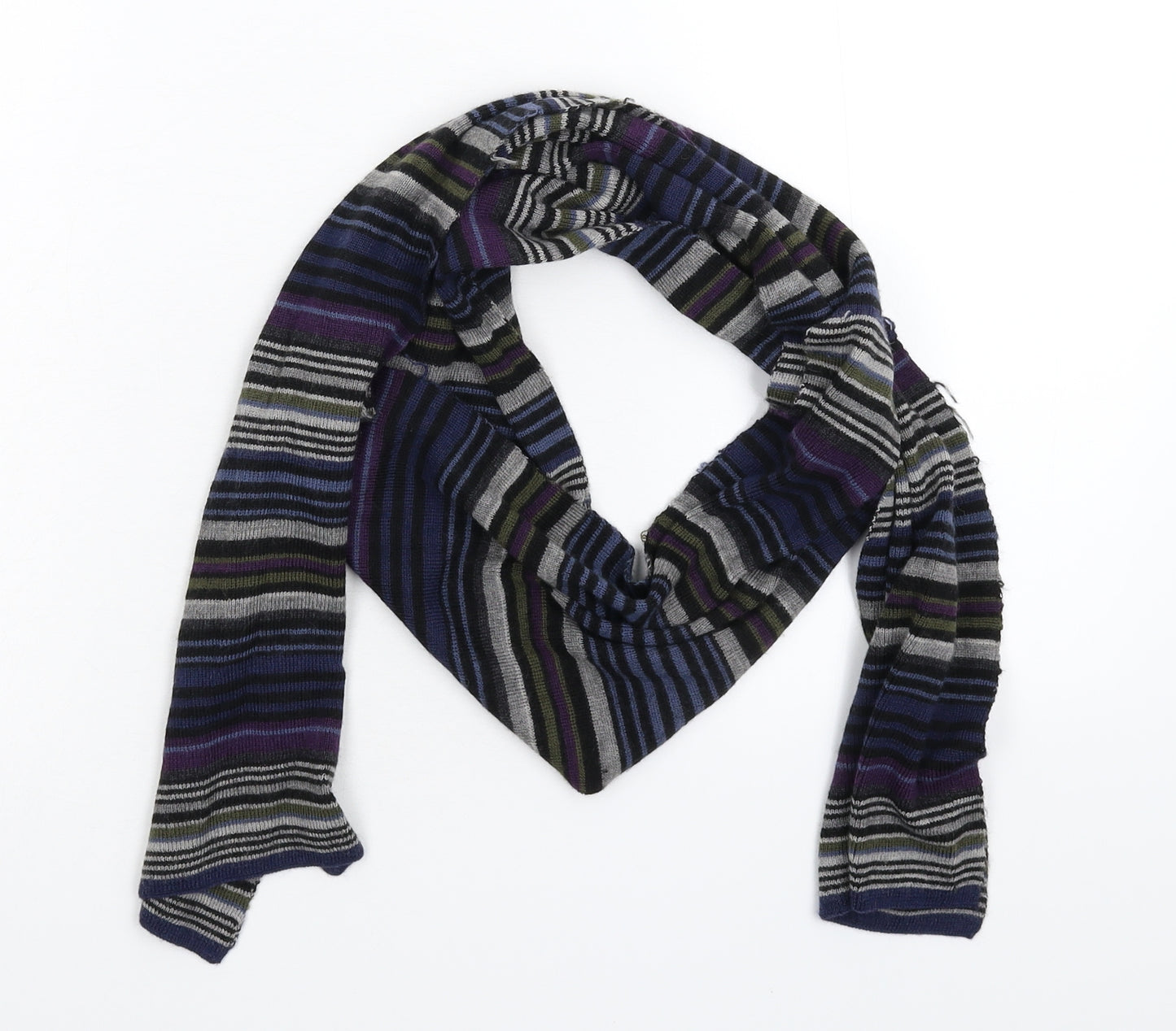 Preworn Unisex Multicoloured Striped Knit  Scarf