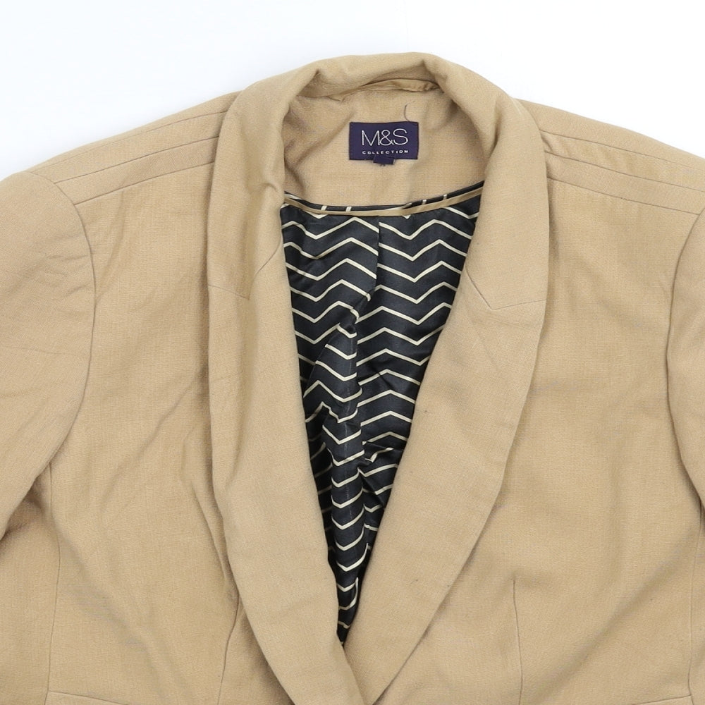 Marks and Spencer Womens Beige   Jacket Suit Jacket Size 12