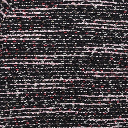 M&Co Womens Black Striped Knit Pullover Jumper Size 12
