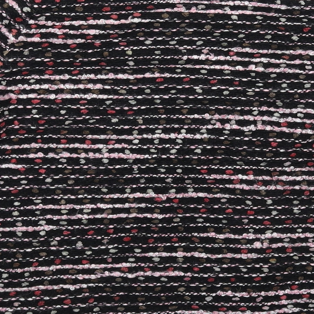 M&Co Womens Black Striped Knit Pullover Jumper Size 12
