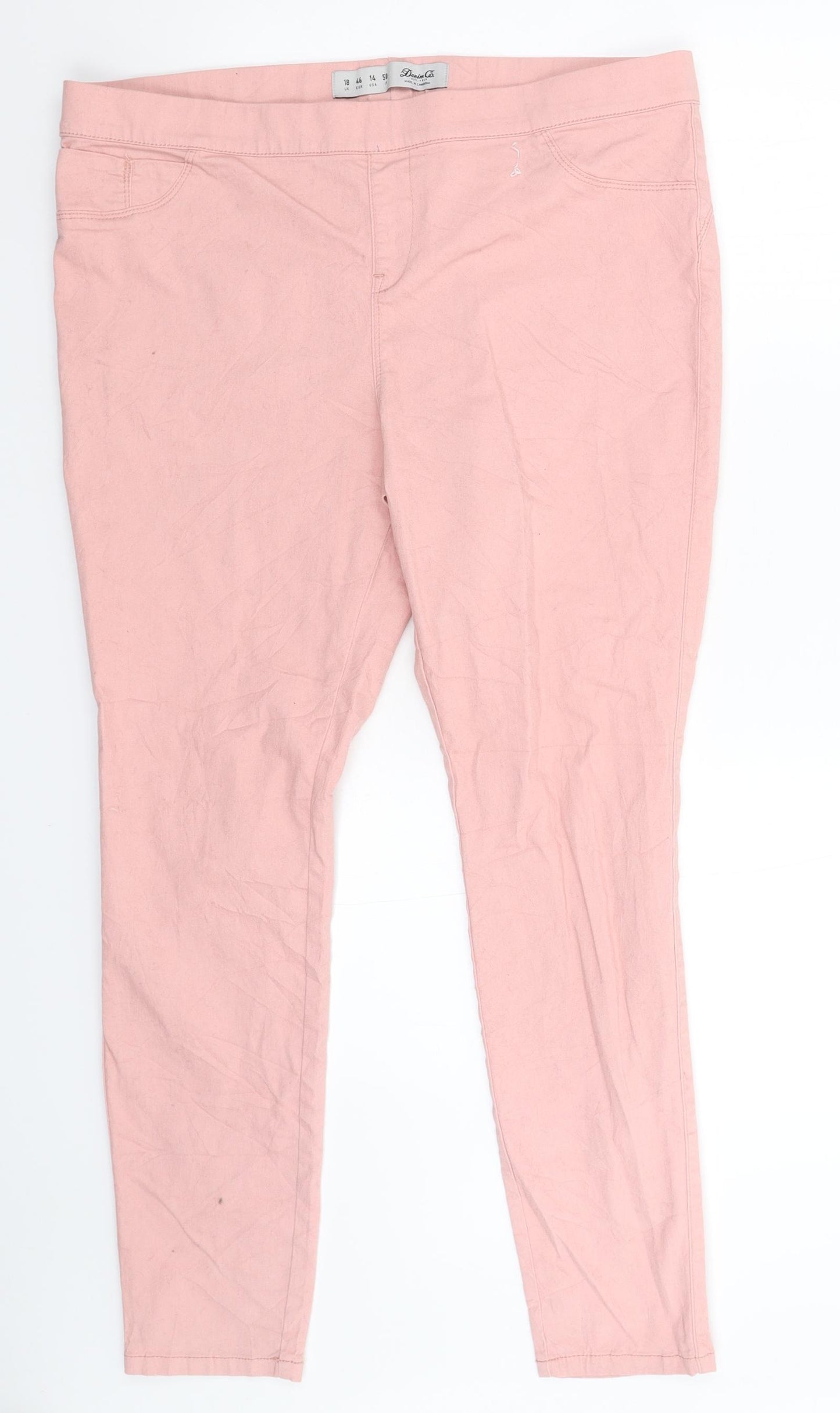 Denim & Co. Womens Pink  Denim Jegging Jeans Size 18 L28 in