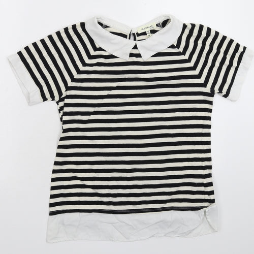 Monteau Womens Multicoloured Striped  Basic Polo Size M