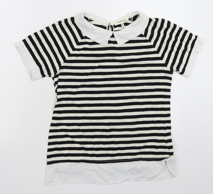 Monteau Womens Multicoloured Striped Basic Polo Size M