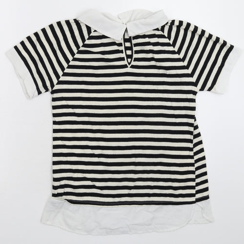 Monteau Womens Multicoloured Striped  Basic Polo Size M