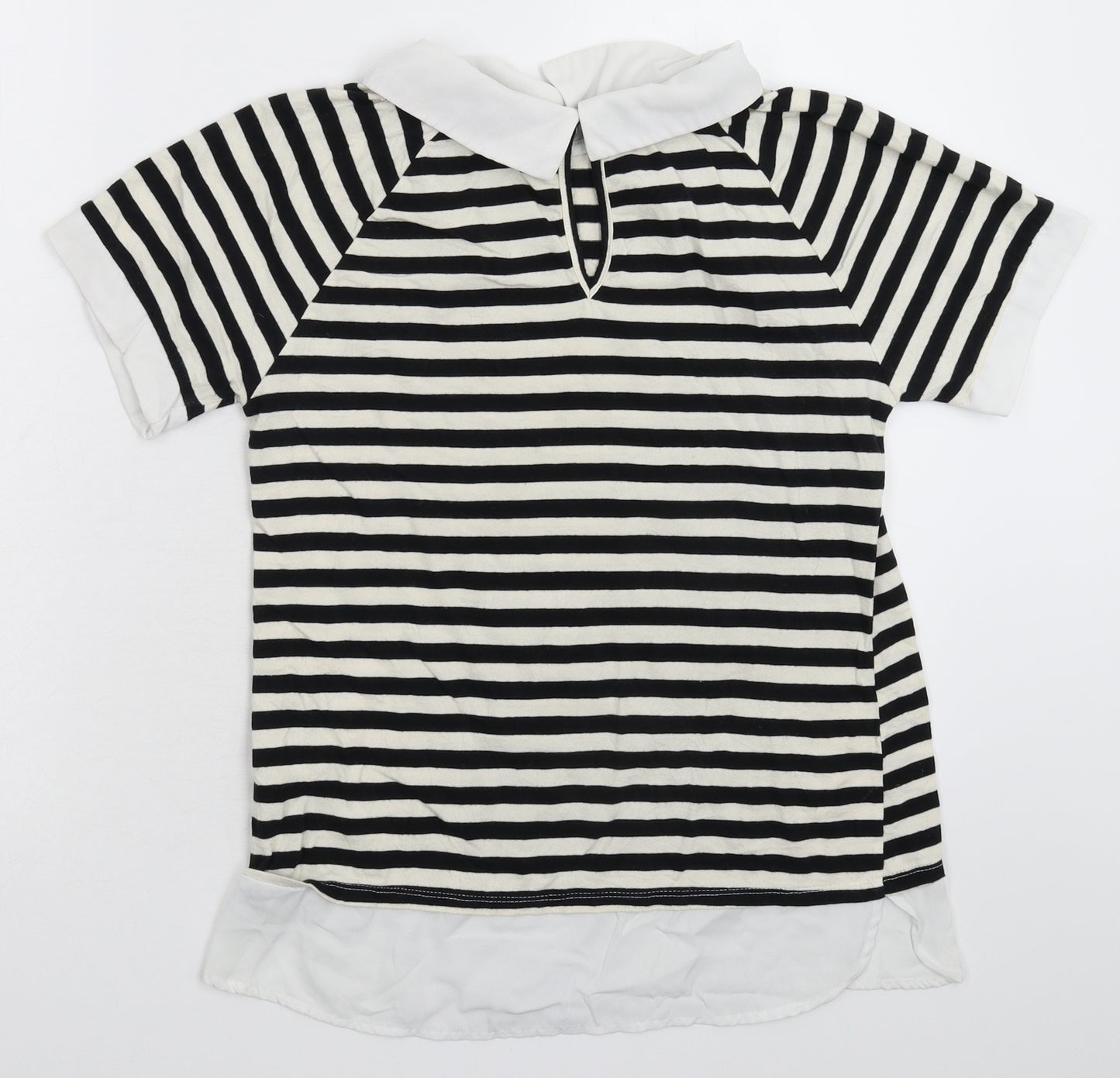 Monteau Womens Multicoloured Striped  Basic Polo Size M