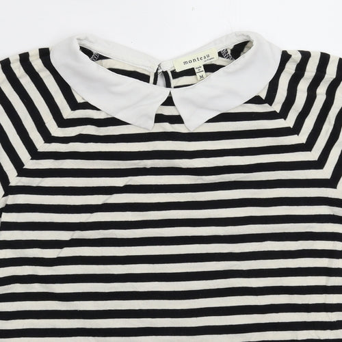 Monteau Womens Multicoloured Striped  Basic Polo Size M