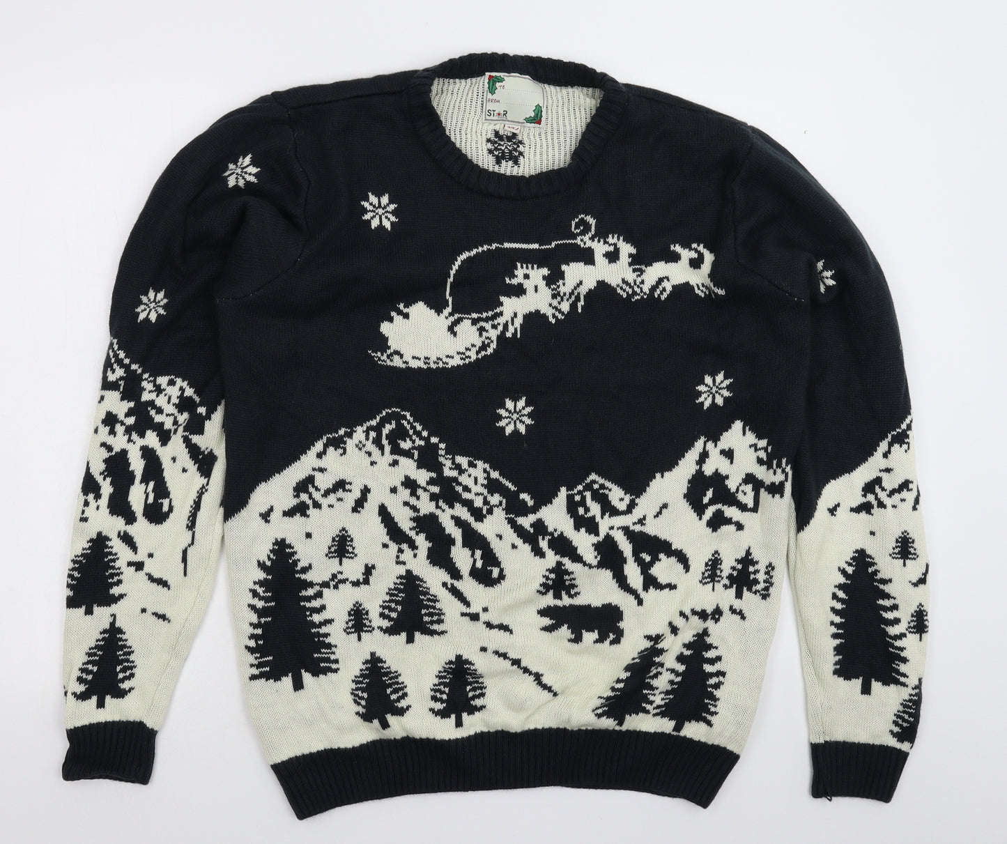 Star Clothing Mens Multicoloured  Knit Pullover Jumper Size 2XL  - Christmas
