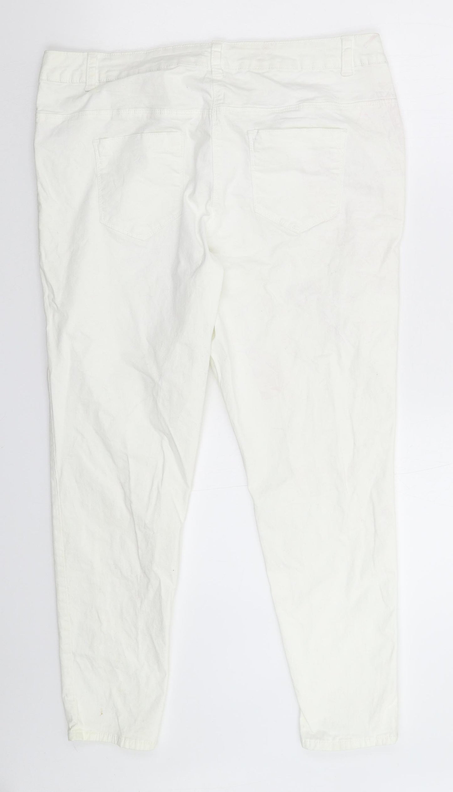 George Womens White  Denim Skinny Jeans Size 16 L27 in