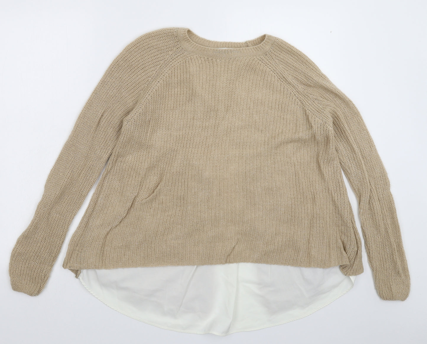 Marks and Spencer Womens Beige  Knit Pullover Jumper Size 12