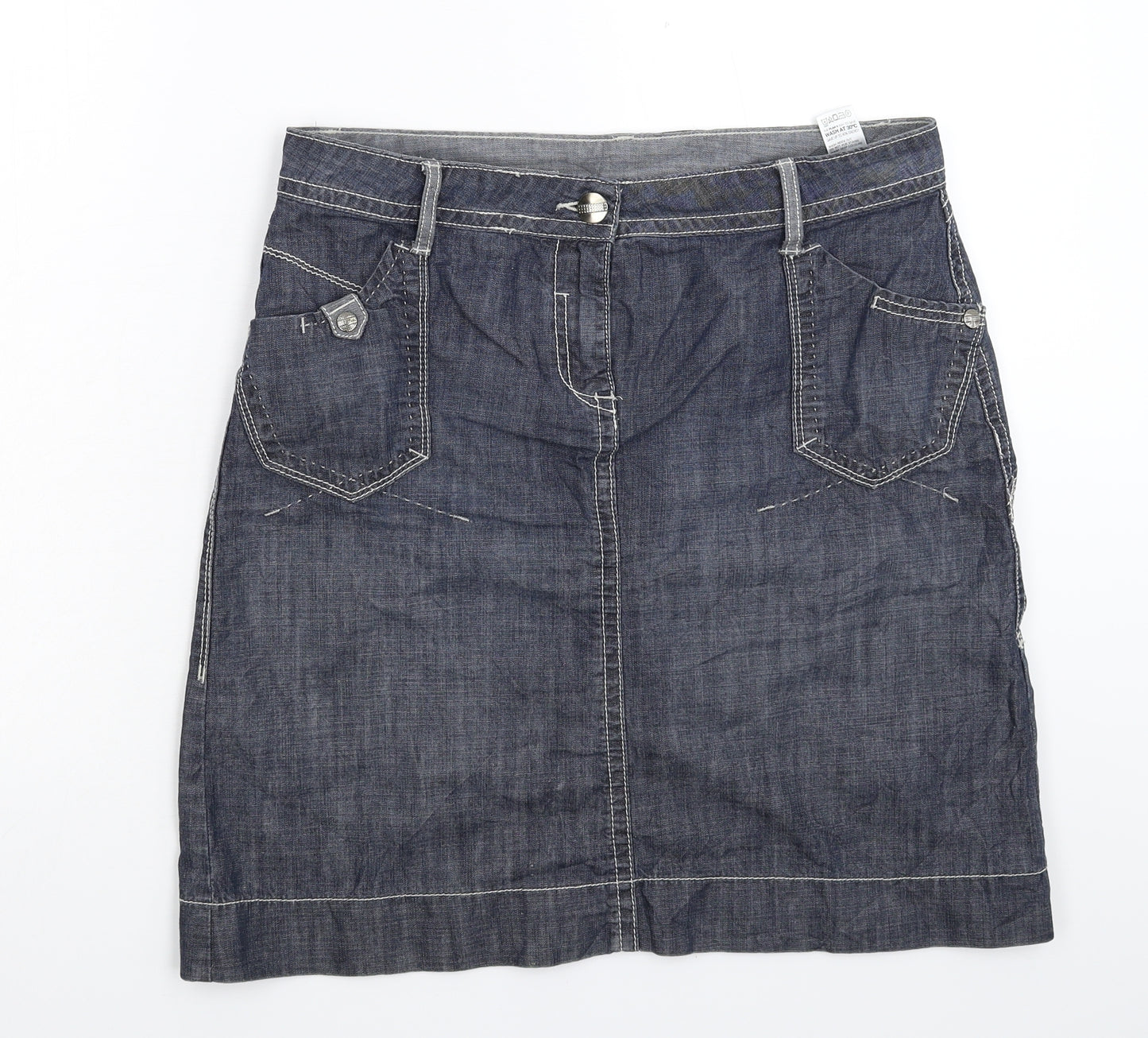 Marks and Spencer Womens Blue  Denim A-Line Skirt Size 12