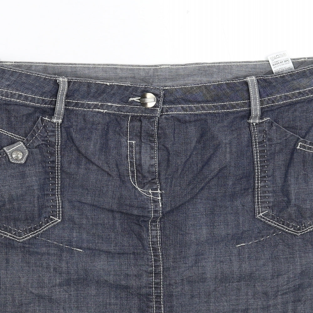 Marks and Spencer Womens Blue  Denim A-Line Skirt Size 12