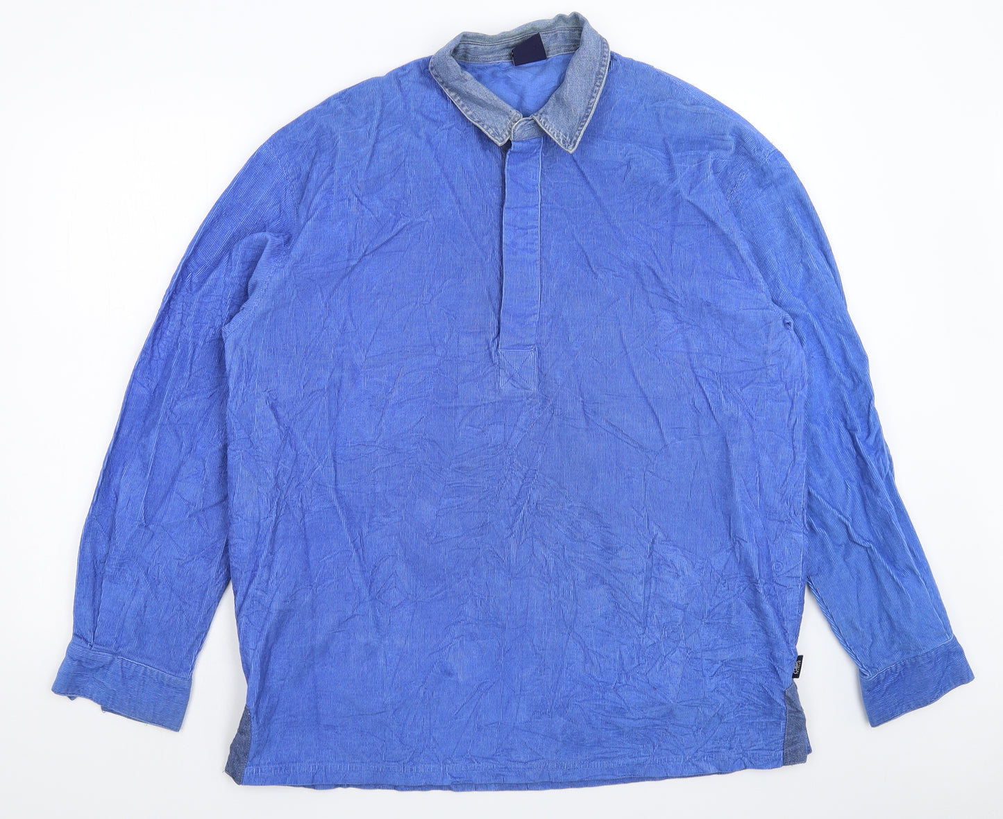 Cotton Traders Mens Blue  Corduroy  Button-Up Size L