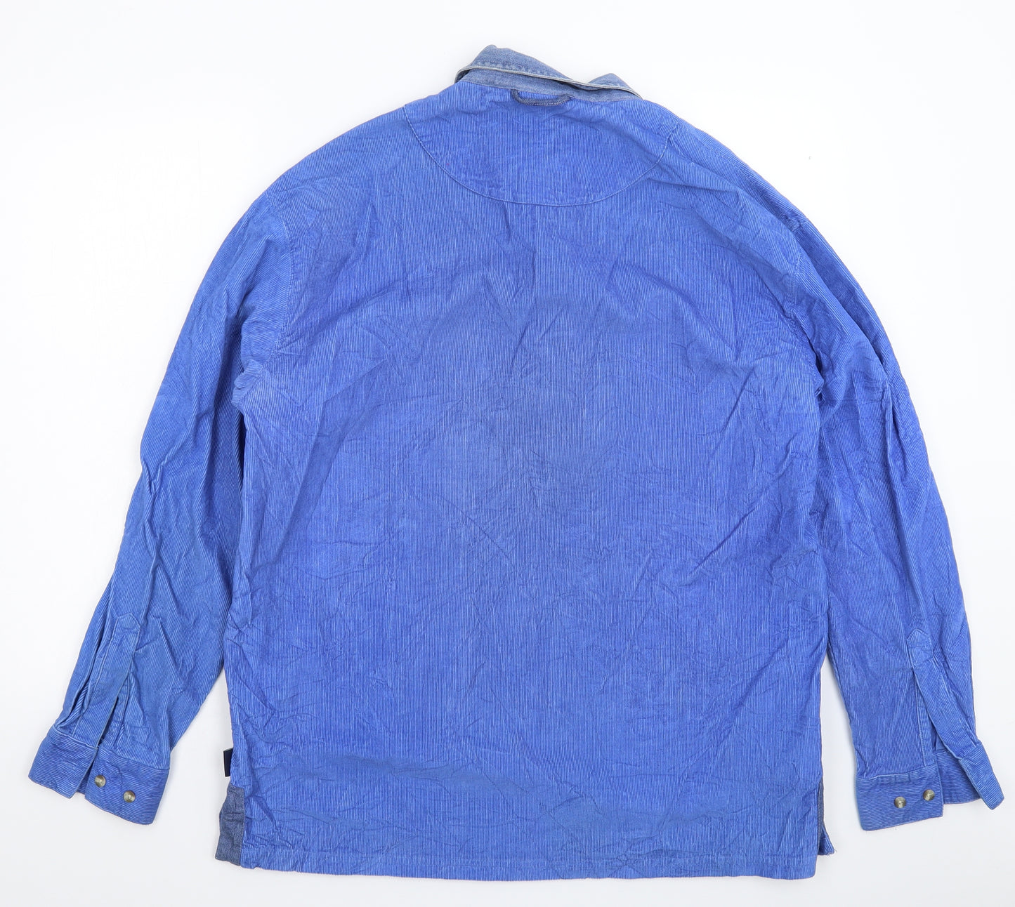 Cotton Traders Mens Blue  Corduroy  Button-Up Size L