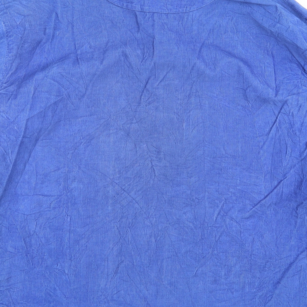 Cotton Traders Mens Blue  Corduroy  Button-Up Size L