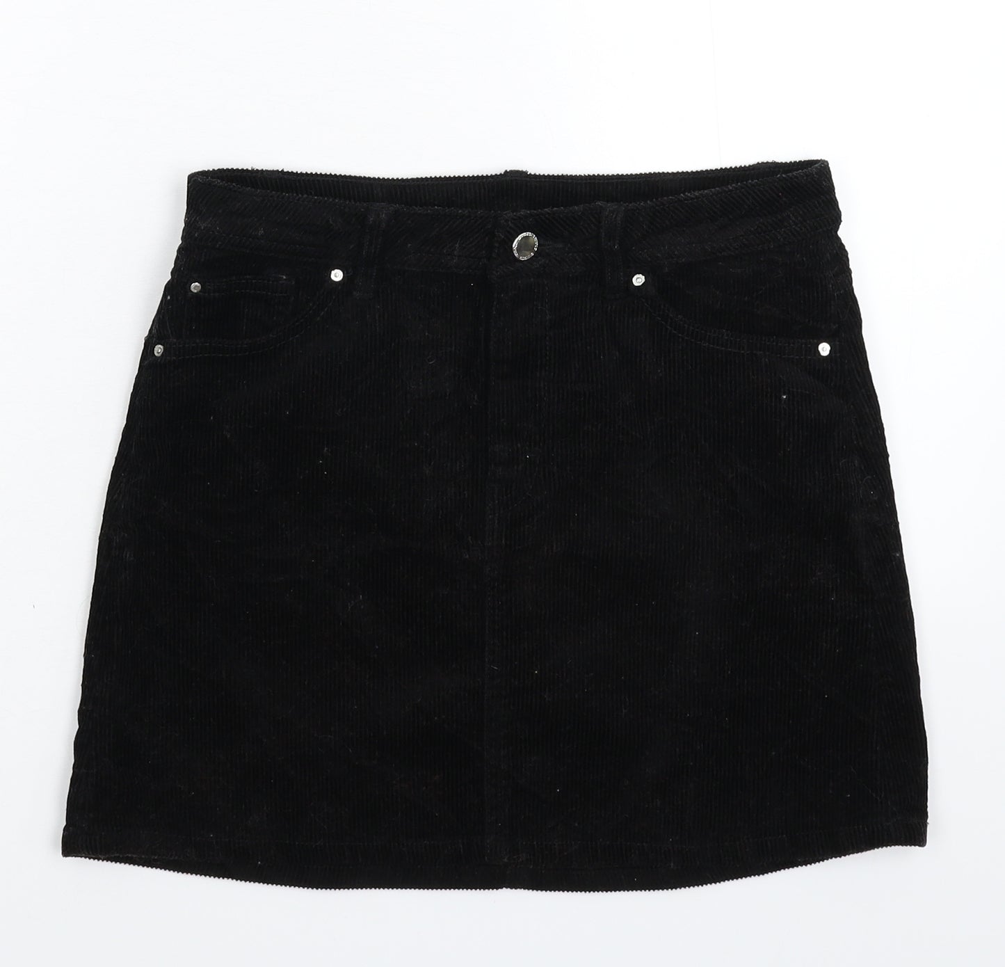 Divided Womens Black  Corduroy A-Line Skirt Size 8