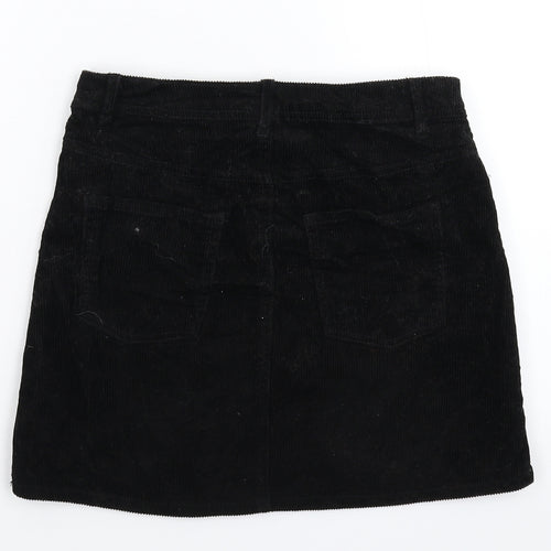 Divided Womens Black  Corduroy A-Line Skirt Size 8