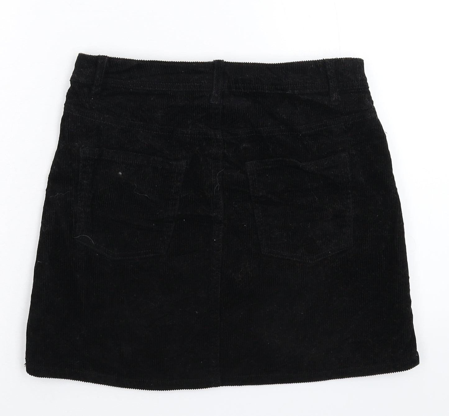 Divided Womens Black  Corduroy A-Line Skirt Size 8