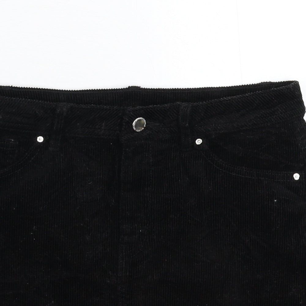 Divided Womens Black  Corduroy A-Line Skirt Size 8