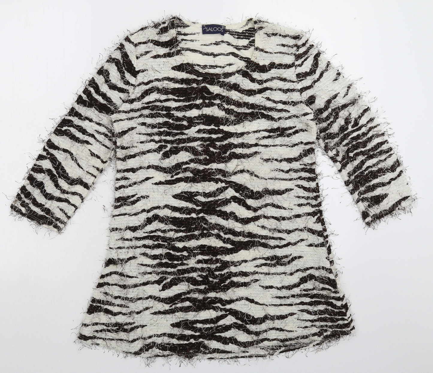 Saloos Womens Multicoloured Animal Print Knit Pullover Jumper Size 10