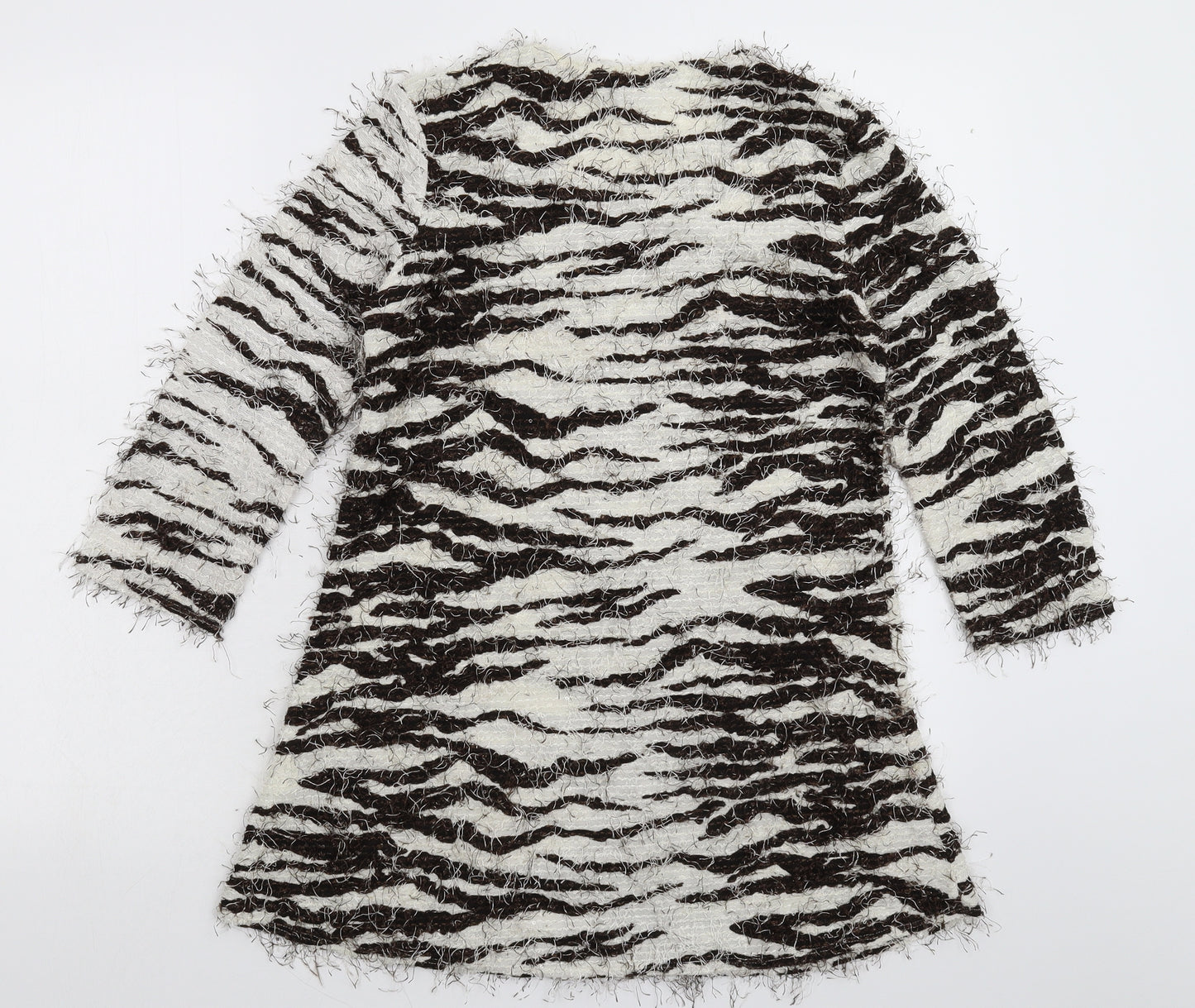 Saloos Womens Multicoloured Animal Print Knit Pullover Jumper Size 10