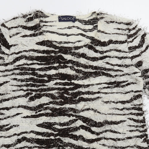 Saloos Womens Multicoloured Animal Print Knit Pullover Jumper Size 10