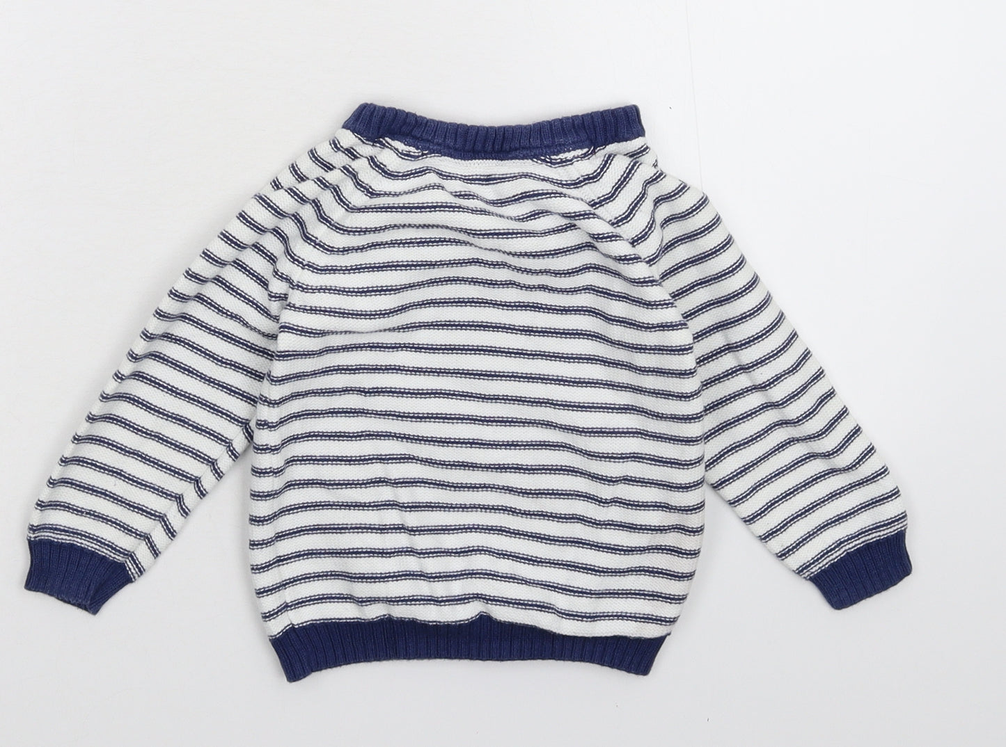 TU Baby White Striped Knit Pullover Jumper Size 12-18 Months