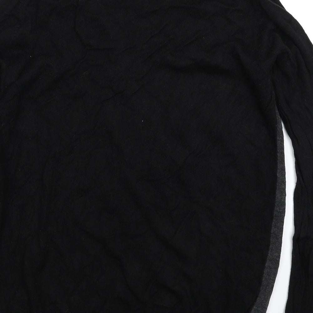 Red Herring Mens Black  Knit Pullover Jumper Size M