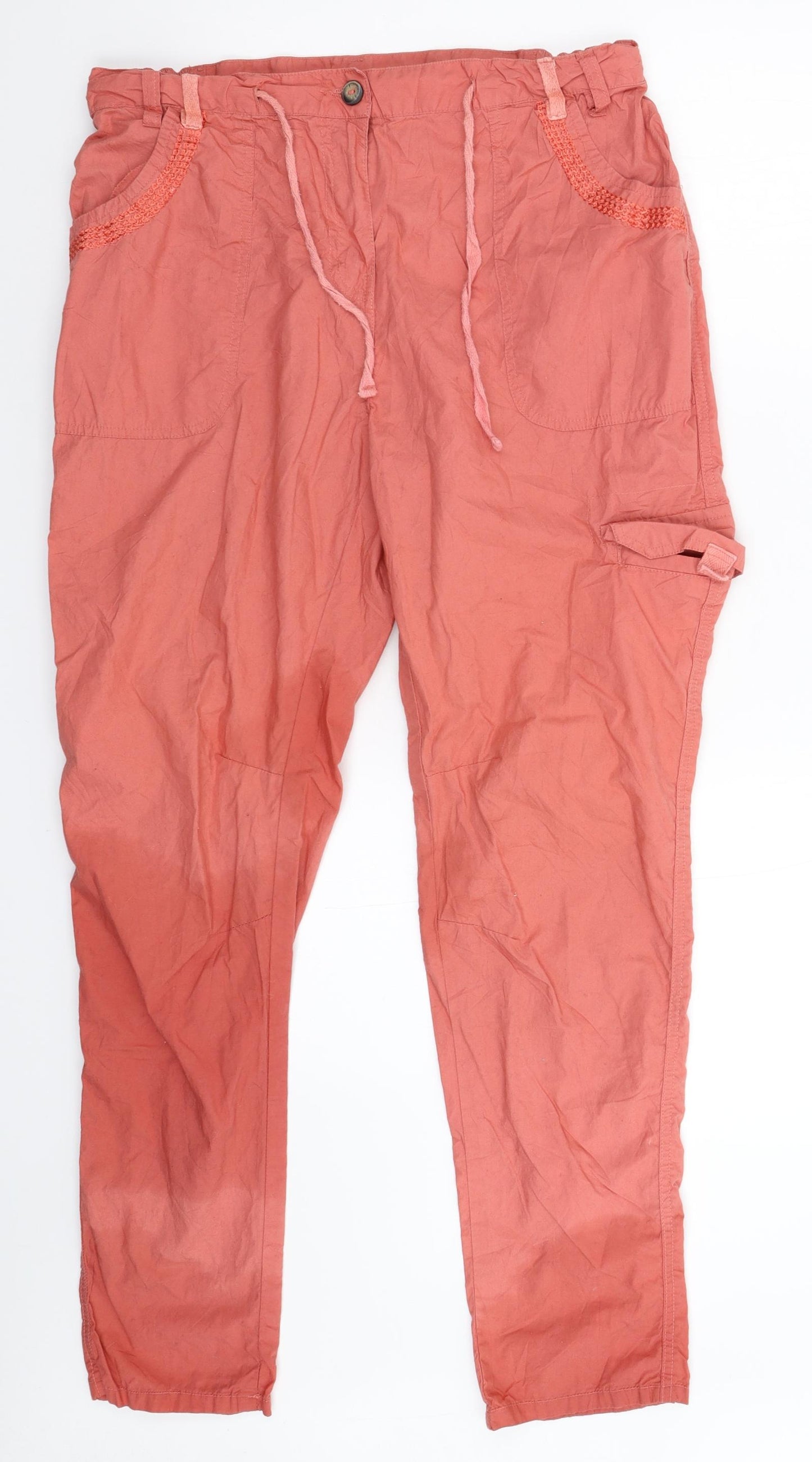 Anthology Womens Pink   Cargo Trousers Size 14 L30 in