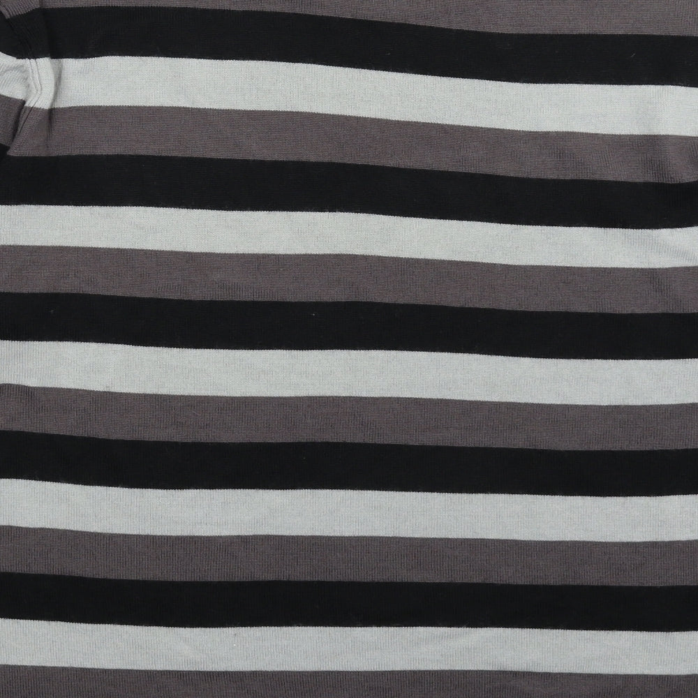 Kangol Mens Grey Striped Knit Pullover Jumper Size L