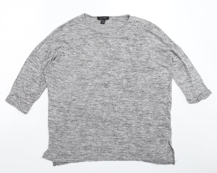 New Look Womens Grey  Knit Pullover Jumper Size M