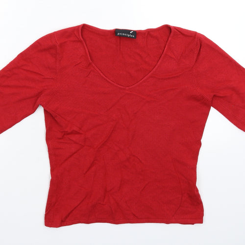 Principles Womens Red  Knit Pullover Jumper Size 12
